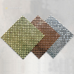 <span class=keywords><strong>Plaque</strong></span> plate en aluminium-plastique <span class=keywords><strong>Carrelage</strong></span> mural <span class=keywords><strong>de</strong></span> cuisine auto-adhésif mosaïque jaune or - Product Image 4