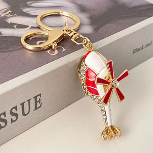 Chaveiro de Metal com Pingente de Helicóptero e Avião de Cristal, Presente de Aniversário para Homens e Mulheres - Product Image 6
