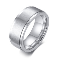 Amiee Jewelry Factory 8mm Noir/Argent/Or Couleur Acier Inoxydable Fidget Stress Anxiété Soulagement Anneaux Spinner pour Hommes