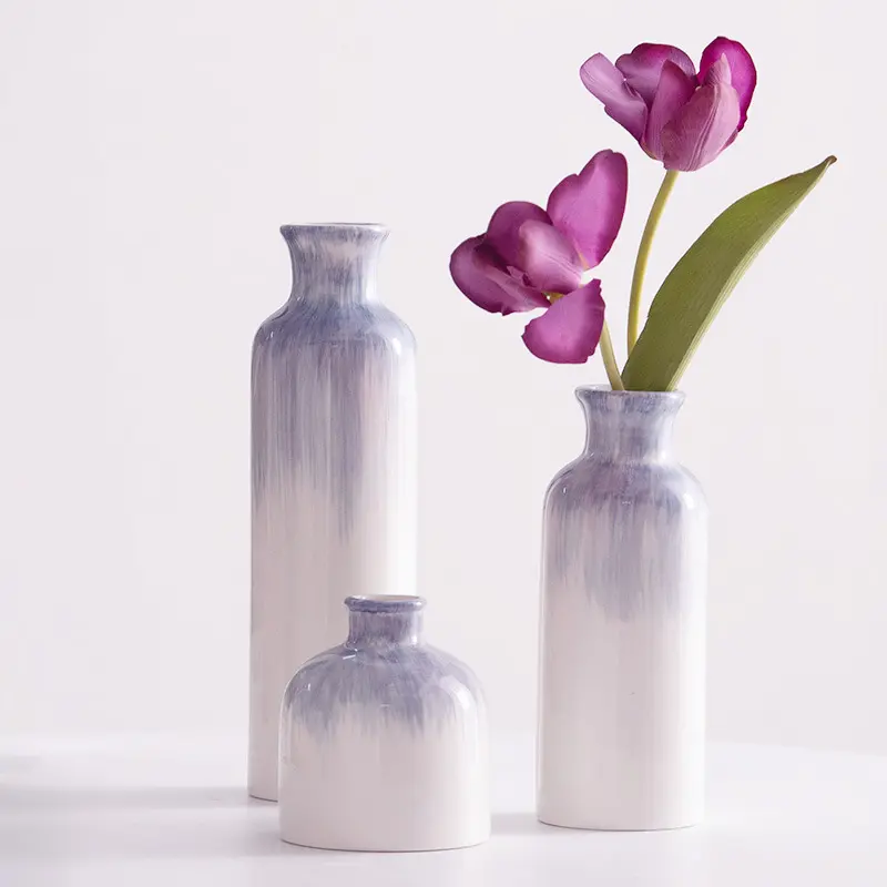 Vaso de flores pintado à mão, de alta qualidade, cerâmica e porcelana para decoração de casa, centro de casamento, peça