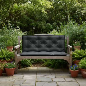 ชุดเบาะรองนั่งกลางแจ้งผ้าอ็อกซ์ฟอร์ดสีดำ D0100HH7QQ2 ใยโพลีเอสเตอร์ 100% แบบเย็บติดกัน รูปทรงสี่เหลี่ยมผืนผ้า ใช้ได้ทุกฤดู - Product Image 2