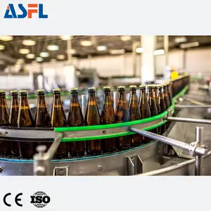 Línea de producción de agua carbonatada de Soda espumosa automática Máquina de llenado de agua embotellada de vidrio automática