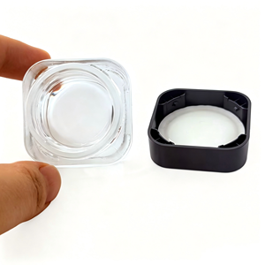 Custom Logo Clear White Black 3ml 5ml 7ml 9ml 5g 7g Square Cube Concentrate Wax Glass Bottle Verre <strong>Jar</strong> With Child Resistant Lid - Product Image 3