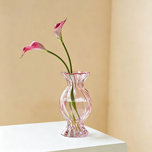 Vase en verre minimaliste européen, design bombé rétro, décoration intérieure pour <span class=keywords><strong>salon</strong></span>, bureau, arrangement floral - Product Image 5