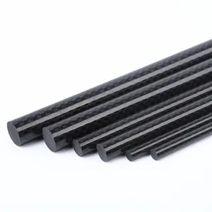 Tige en fibre de carbone solide 3k 2mm 3mm 4mm 5mm 6mm