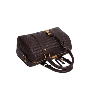 Trendy Lady <strong>Handbag</strong> with Knitted Design Large Capacity Single Shoulder Microfiber Leather Bag Pillow Tote Zipper Closure - Product Image 4