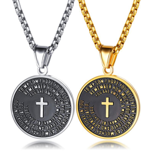 Collana con Croce e Spirito Santo per <span class=keywords><strong>Figlio</strong></span>, Pendente da Papà <span class=keywords><strong>a</strong></span> <span class=keywords><strong>Figlio</strong></span>, Regalo per Padre, Collana con Croce Personalizzata Ispirazionale per Uomo - Product Image 1