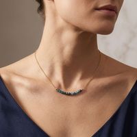 Collier barre délicat en pierres précieuses naturelles, en acier inoxydable, bijoux tendance en cristal de pierre de naissance pour femmes, cadeaux
