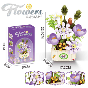 Blocchi di Costruzione in Plastica ABS Fai-da-Te, <span class=keywords><strong>Puzzle</strong></span> 3D, Kit Giocattolo Modello Fiore, Regalo di San Valentino, Fiore Eterno Immortale in Vaso - Product Image 6