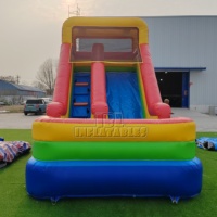 Toboggan gonflable commercial en PVC de 0,55 mm avec zone de saut et aire de jeux rebondissante pour location extérieure de carnaval – Vente directe usine