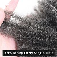 100g mélangé gris Afro crépus bouclés en vrac cheveux humains vague naturelle et italien Curl extensions de cheveux vierges crus pour tresses sans trame