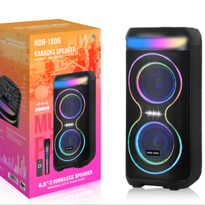 Ningda âm thanh của nhà máy kép 6.5inch ngoài trời cho loa RGB <span class=keywords><strong>LED</strong></span> chiếu sáng ứng dụng hỗ trợ điều khiển từ xa pin bao gồm - Product Image 1