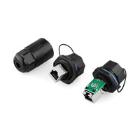 Coupleur Ethernet RJ45 CATE5E, connecteur de câble réseau étanche, interface de signal LED, prise de câble réseau, tête de cristal
