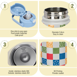 SilverJet Children's Stainless Steel Vacuum <b>Flask</b> 600ml Portable Leak Proof Bpa Free <b>With</b> Lid And <b>Straw</b> For Outdoor Use - Product Image 4