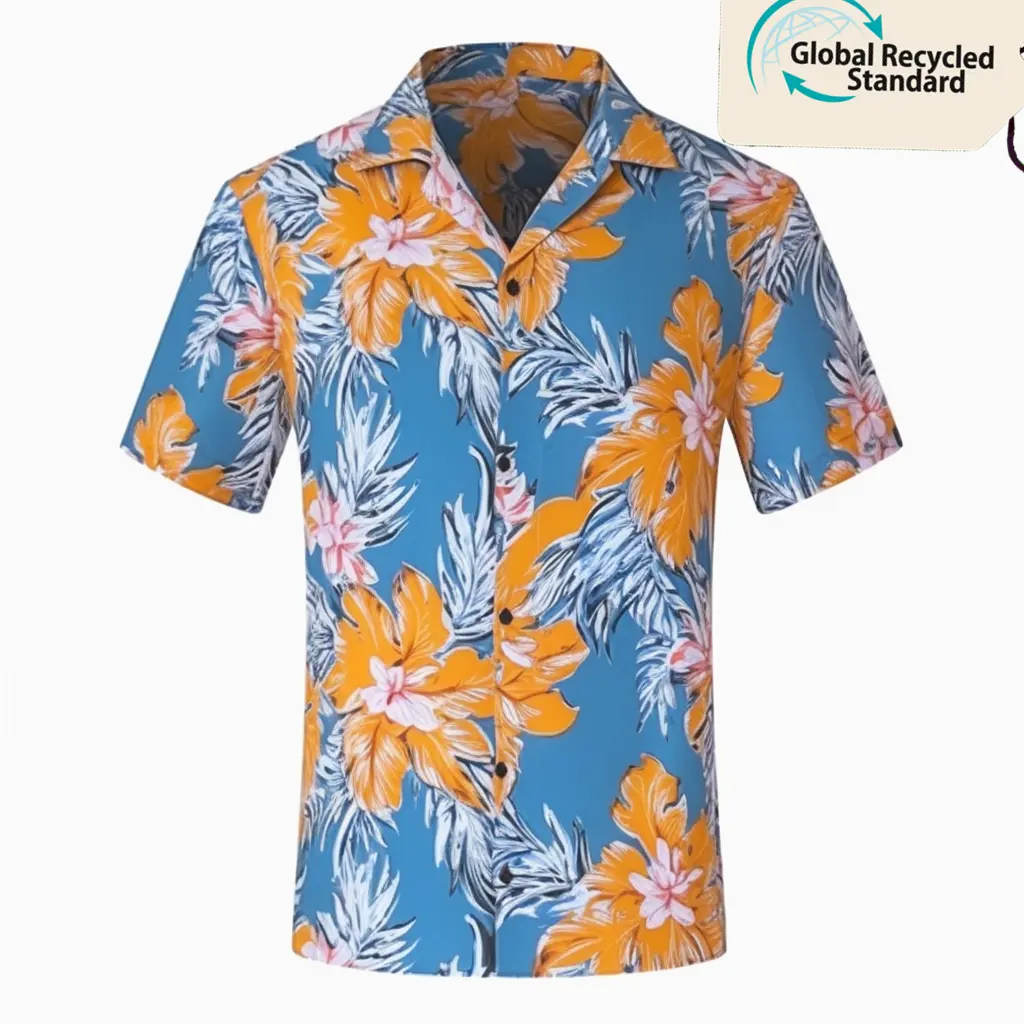 Impresso floral macio personalizado uv-proteção botão até camisa homens colarinho rayon camisas button down havaiano camisas homens