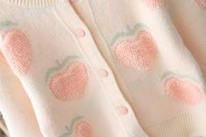 2026 New Children's Cartoon Pattern Wool/Nylon Baby Girl Princess Thin Style Over <b>Cardigan</b> Belt Closure Lovely <b>Peach</b> Decoration - Product Image 4