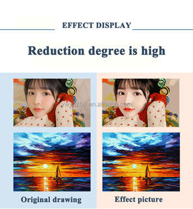 カラフルなライオンとインドの女性抽象絵画数字によるDiyデジタル絵画家の壁のアートワークのための現代美術の写真 - Product Image 4