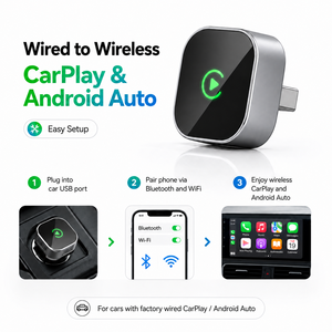 Adaptador Inalámbrico Mini para CarPlay y Android Auto, Conexión USB Tipo C, Plug and Play, Compatible con los Controles Originales del Auto, Adaptador USB-A a Tipo-C Gratuito - Product Image 5