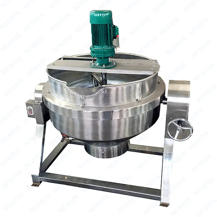 NEWEEK 304 stainless steel 1000L Sugar Sauce jam mixing boiler jacket kettles cooker Industrial Cooking Pot with mixer