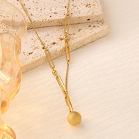 Collier pendentif en acier inoxydable plaqué or 18 carats pour femmes, chaîne à maillons en forme de cœur, résistant au ternissement, tendance, haut de gamme