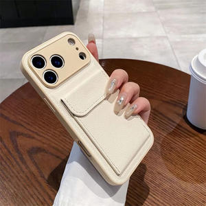 <span class=keywords><strong>Pochette</strong></span> de téléphone en cuir motif litchi pour filles pour iPhone 17 Air 16 15 14 13 12 11 Pro Max coque de téléphone latérale en TPU avec protection de la caméra - Product Image 3