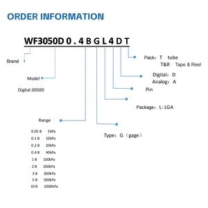 Módulo do sensor de pressão arterial 20kPa WF3050D, sensor de pressão arterial para monitoramento não invasivo da pressão arterial e relógio de desgaste - Product Image 6