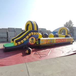 Outdoor Carnival Party <b>Inflatable</b> Danger Zone Giant Obstacle Course Big Baller <b>Games</b> Portable 500KG Capacity Commercial Use - Product Image 1