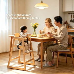 Trona de Madera Personalizada con Bandeja - Trona Ajustable y Convertible para Bebés y Niños Pequeños - Madera Natural Resistente al Agua - Product Image 3