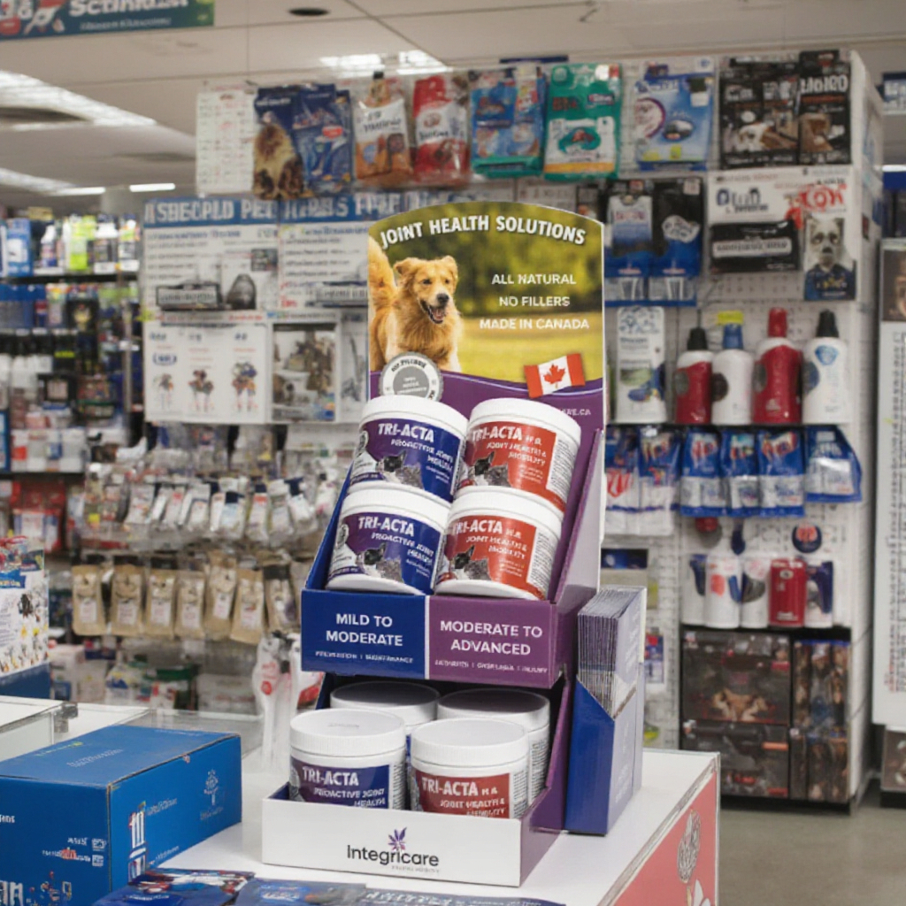 Customizable Pet Brand Dedicated Tabletop Pet Medicine Cardboard Display Rack Pet Supplies Display — view 2