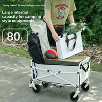 Chariot de camping pliable, chariot de pique-nique, chariot de camping d'extérieur, chariot de camping pliable, chariot de camping portable en métal pour le camping et les courses