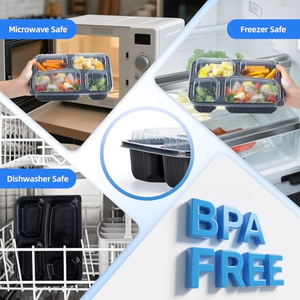 ถาดอาหารพลาสติก PP พร้อมฝาปิด พิมพ์โลโก้ได้ตามสั่ง ขายส่ง บรรจุภัณฑ์อาหารแบบใช้แล้วทิ้ง กล่องเบนโตะสำหรับร้านอาหารแบบซื้อกลับบ้าน - Product Image 5