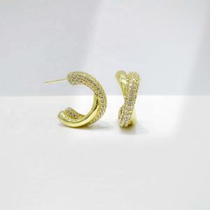 ต่างหูเงินแท้ 925 ดีไซน์เรียบหรู สไตล์มินิมอล รูปทรงเรขาคณิต ประดับเพชรซิคอน สำหรับผู้หญิง ราคาโรงงาน - Product Image 3