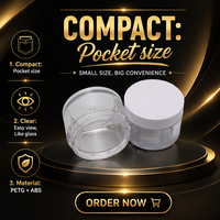 Mini pot cosmétique en PETG 20g, petit récipient vide à paroi épaisse avec couvercle à vis, pour poudre libre, gommage pour les lèvres, crème pour les yeux, soins de la peau, voyage