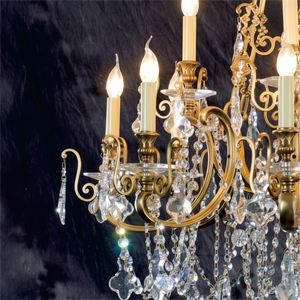 Lustre en cristal de laiton luxueux <span class=keywords><strong>luminaire</strong></span> classique européen de bougie pour Villa salon hall d'hôtel - Product Image 3