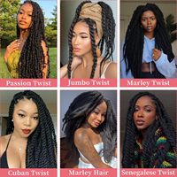 Vente en gros de cheveux synthétiques pré-séparés Marley Afro Kinky de 18 pouces pour tresses au crochet, extensions pour le marché du Nigeria, du Ghana et de Lagos en vrac