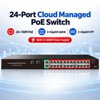Switch PoE géré par le cloud, 24 ports 10/100/1000 Mbps Gigabit avec 2 ports Uplink et 2 ports SFP pour caméras IP et réseaux de bureau