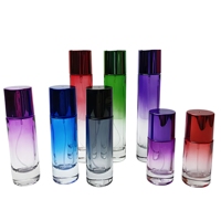 Flacons de parfum vides de luxe personnalisés bleu vert rouge violet marron, vaporisateur cylindrique transparent 20ml 30ml, flacon de parfum en verre