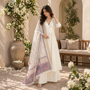 Ensemble 2 pièces haut et pantalon palazzo en soie romaine de qualité supérieure pour femme – Élégant, infroissable, séchage rapide, doux et respirant pour le quotidien et le bureau - Product Image 1