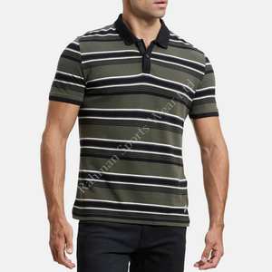 Camiseta Deportiva para Hombre, Tejida, con Rayas, Diseño de Manga Raglán, para Golf, Tenis, Estilo Deportivo, Casual y Activo - Product Image 2