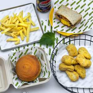 Papier d'emballage pour sandwichs, personnalisé, imprimé, biodégradable, résistant à la graisse, pour boulangerie, pain, beurre, côté simple en PE - Product Image 4