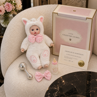 Poupée Reborn en vinyle colorée et câline de 15 pouces avec yeux en acrylique pour baby shower