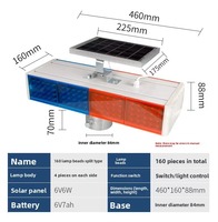 Balise de sécurité solaire extérieure étanche à LED rouge clignotante, avec trépied et fixation sur colonne réfléchissante, pour cône de signalisation