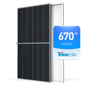 Painel solar Trina Vertex S Mono 400 500 600 670 W Wp Watt todo preto meia célula painel solar bifacial monocristalino