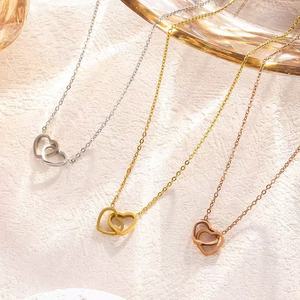 Collier ras du cou en acier inoxydable plaqué or avec pendentif simple en zircon, bijoux en acier inoxydable doré, livraison directe - Product Image 1