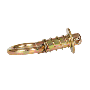 Anclaje de riel en L de zinc amarillo con un solo poste y junta tórica, anclaje de riel en L con resorte para sujeción de carga en camiones y remolques - Product Image 3