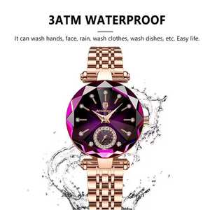 Montre POEDAGAR 719 pour femmes, design de bijoux de luxe, acier inoxydable, or rose, quartz, étanche, montres tendance pour femmes - Product Image 5