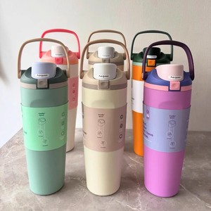 Vaso Térmico de Silicona de Doble Pared con Asa, 32 oz, Aislamiento al Vacío, Antiderrames, Agarre Antideslizante y Tapa Antiderrames, Ecológico, Ideal para Regalo - Product Image 1
