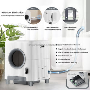 Bac à litière automatique à nettoyage automatique au design <span class=keywords><strong>unique</strong></span> avec contrôle par application pour plusieurs chats, contrôle de l'élimination des odeurs, bac à litière intelligent pour chat - Product Image 1