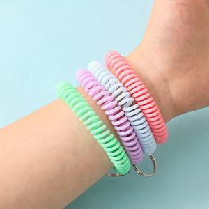 <span class=keywords><strong>Ligne</strong></span> <span class=keywords><strong>téléphonique</strong></span> à ressort <span class=keywords><strong>en</strong></span> plastique couleur macaron, rangement sauna, porte-clés, carte numérique, porte-clés - Product Image 4