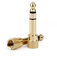 Adaptateur convertisseur de microphone pour casque de type vis de verrouillage en cuivre 3,5 mm 1/8 pouces mâle vers 6,35 mm 1/4 pouces femelle